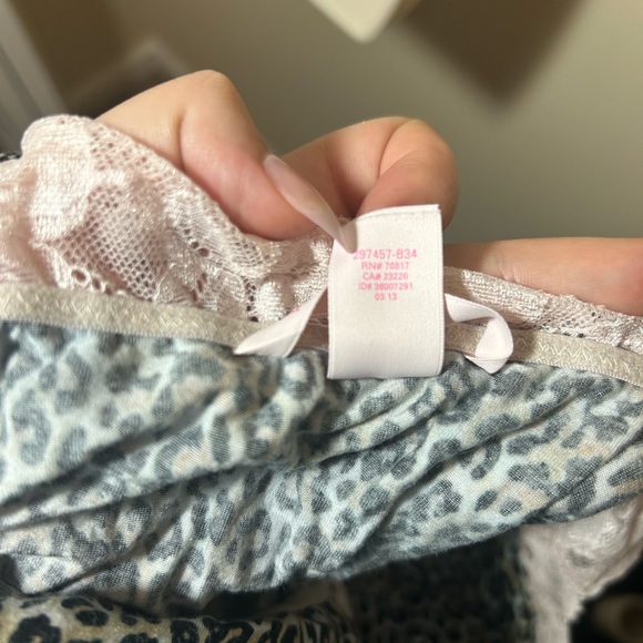 Victorias Secret Medium Leopard Slip Dress Chemise Nightie Pink Lace Cheetah - Picture 6 of 7